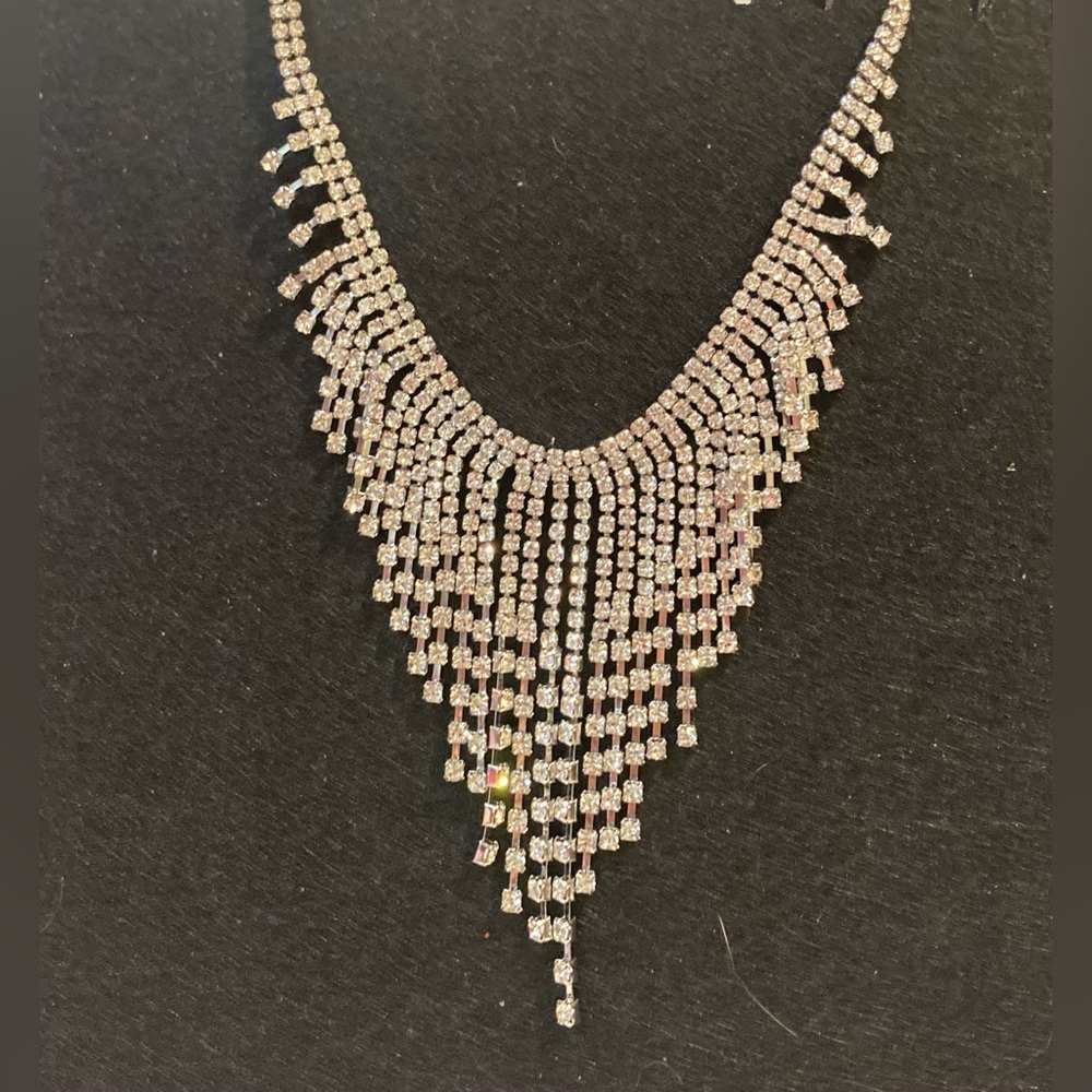 Silver & Rhinestone Necklace - Picture 9 of 9